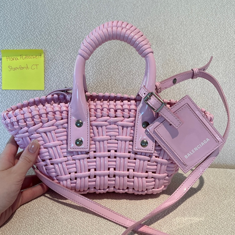 Balenciaga bistro xxs basket bag pink
